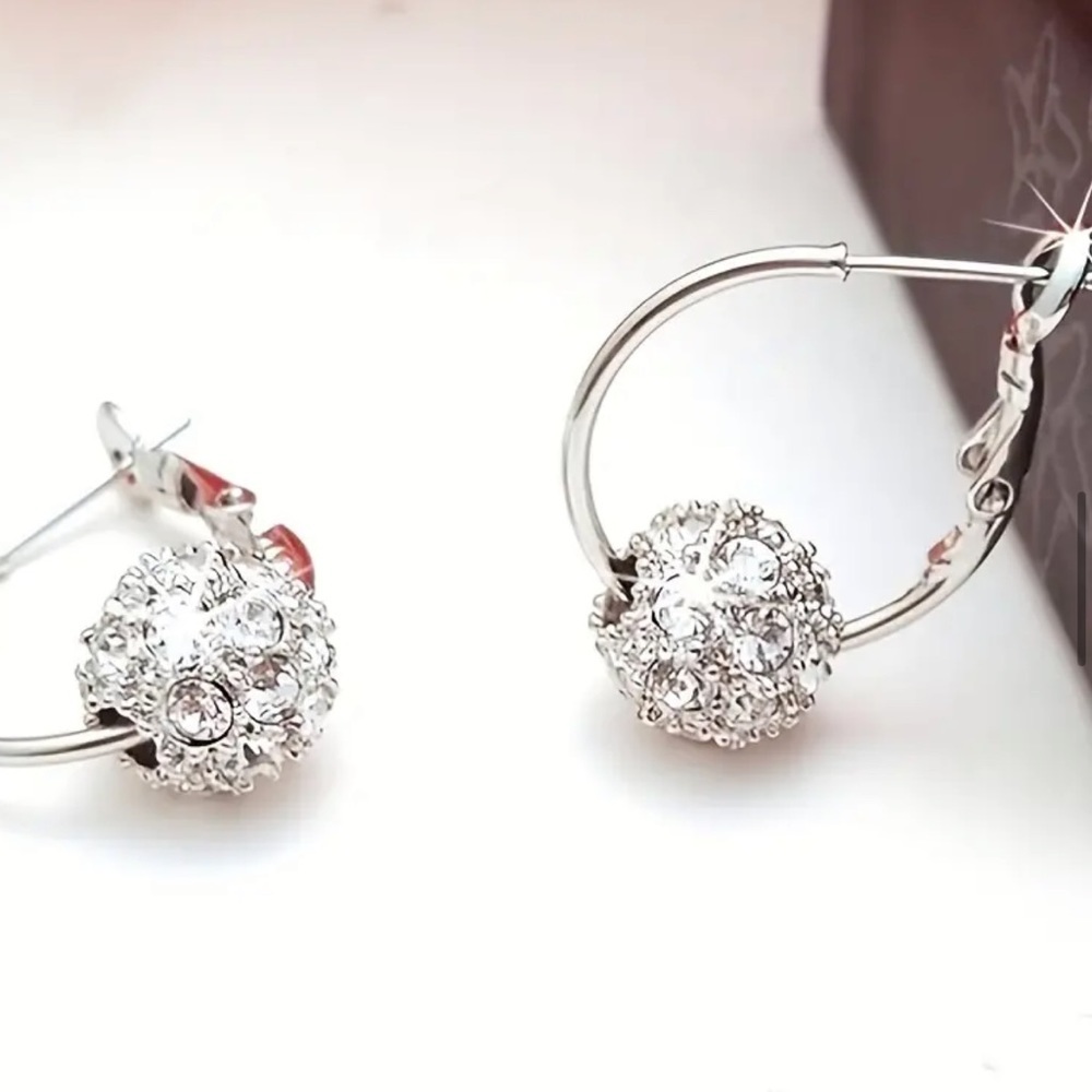 Silver 925 Plated Diamond Earrings
